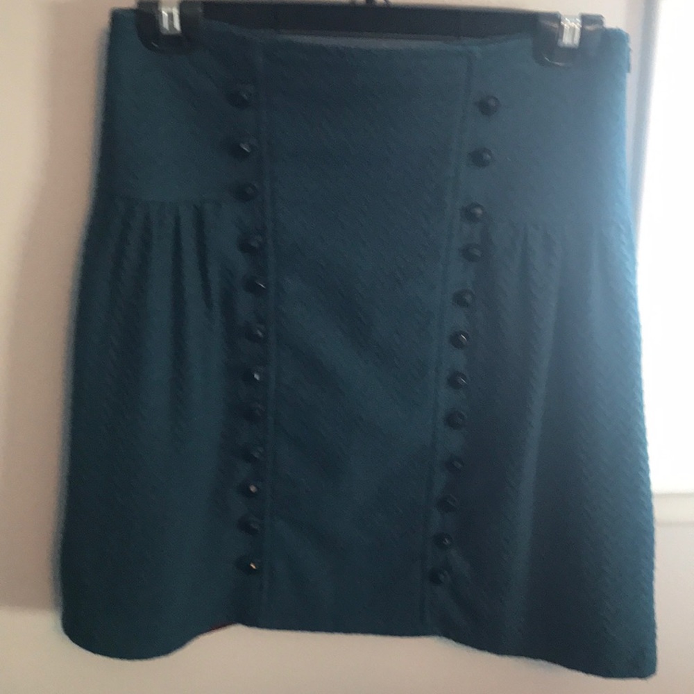 Teal Wool Skirt